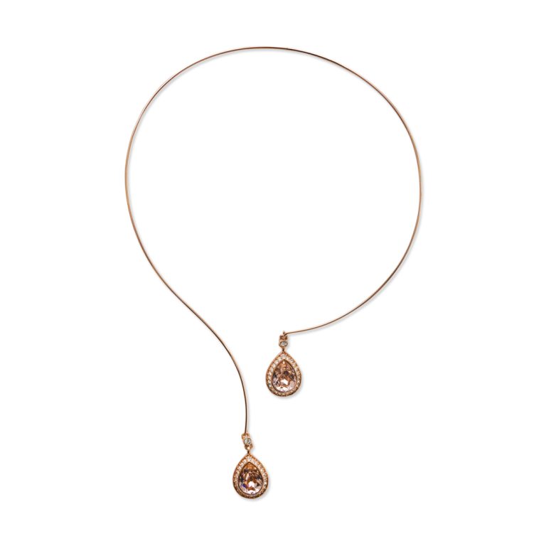 Front Open Teardrop Stone Necklace