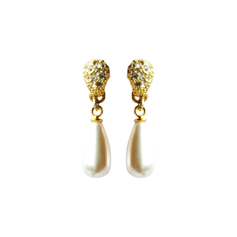 Stone Pearl Teardrop Earring