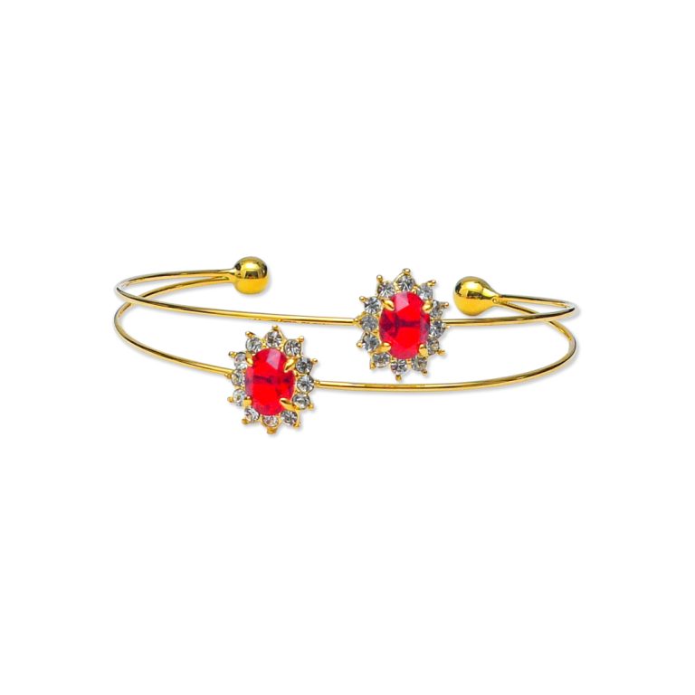 Half Open Coloured Stone Bangle