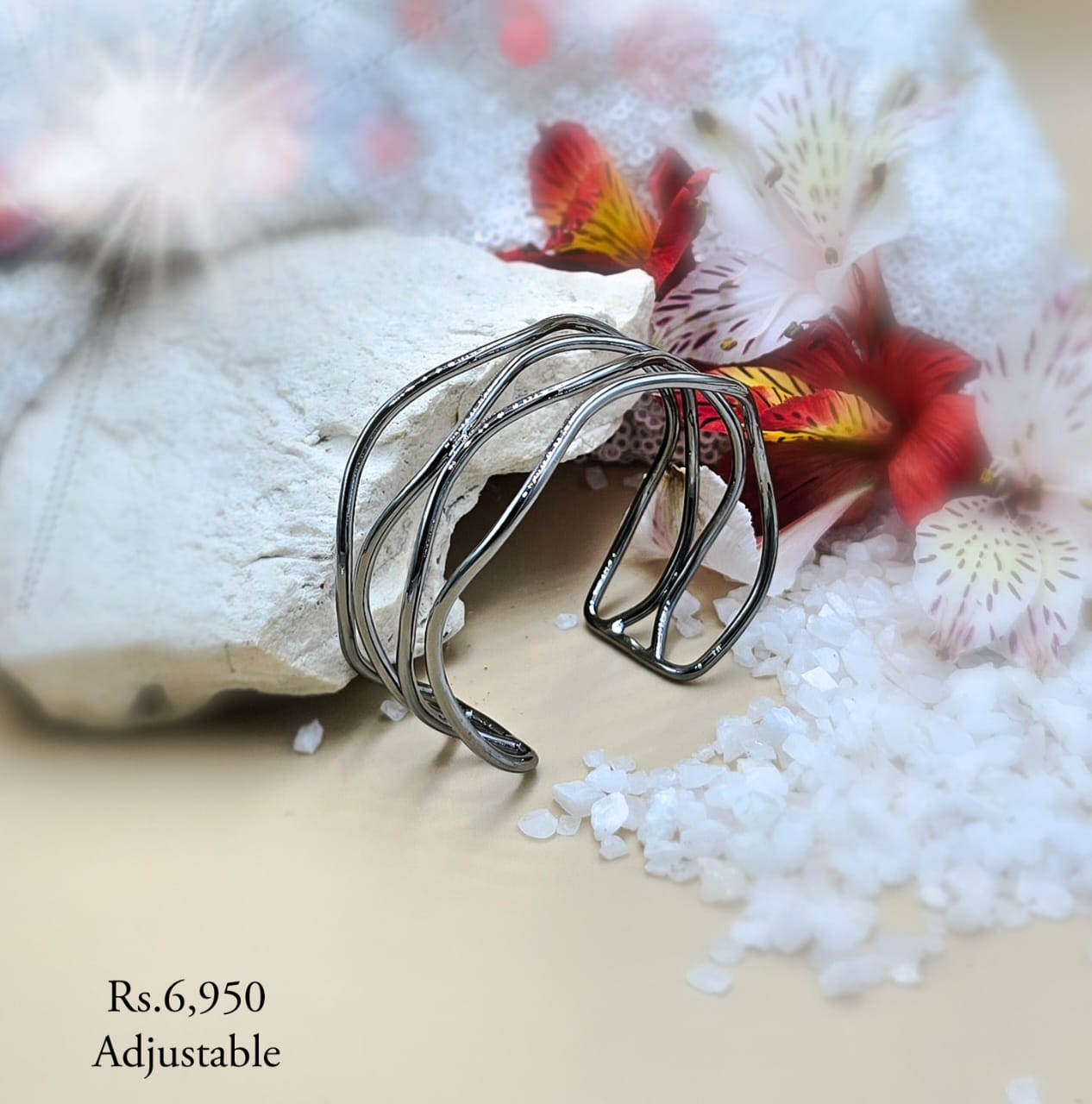 Half Open Metal Broad Bangle - Image 3