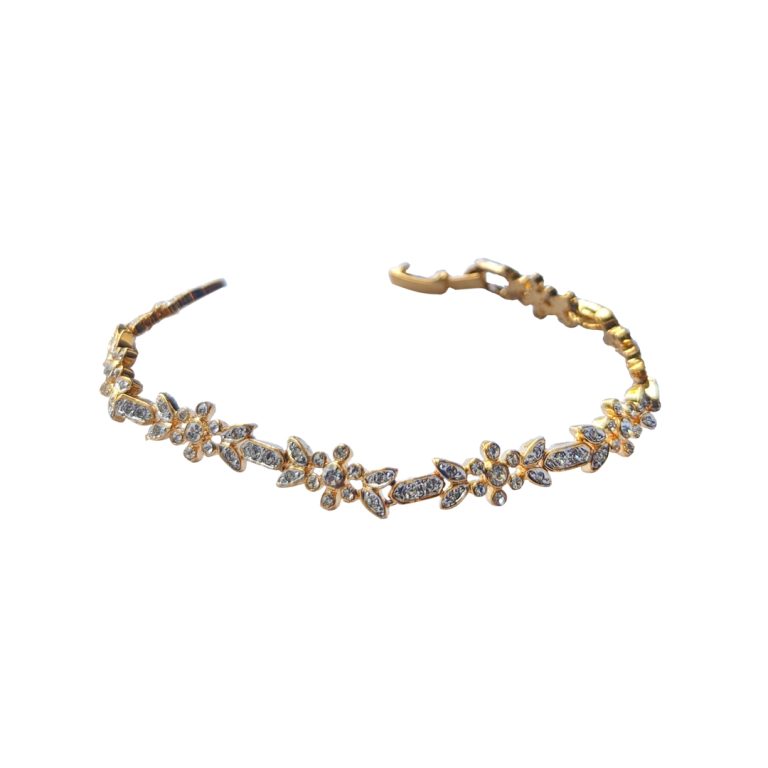 Flower With Leaves Dainty Bracelet / Offer