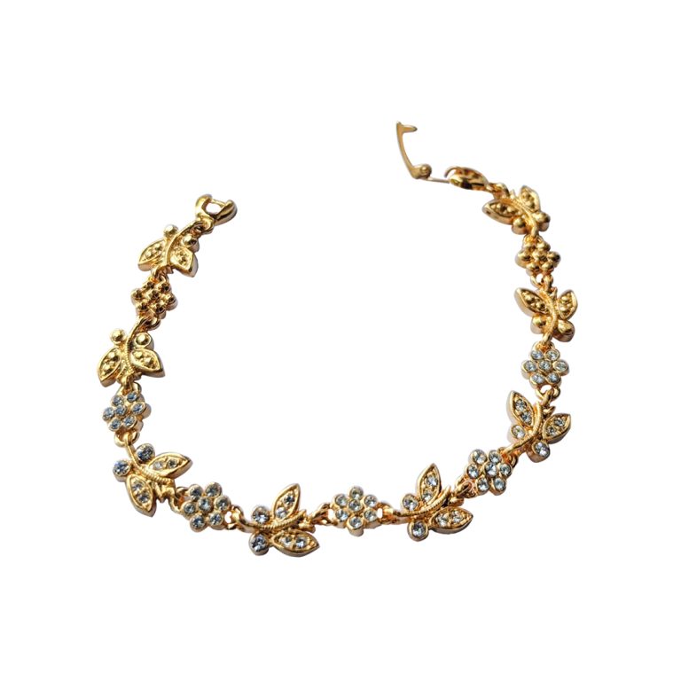 Small Flower With White Stones Bracelet