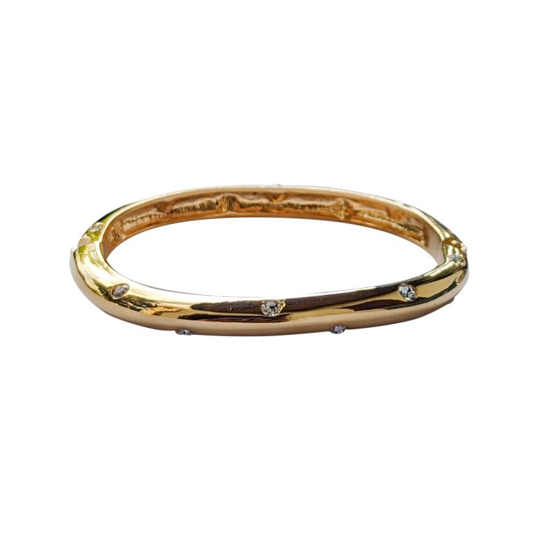 Oval Shape With White Stone Bangle