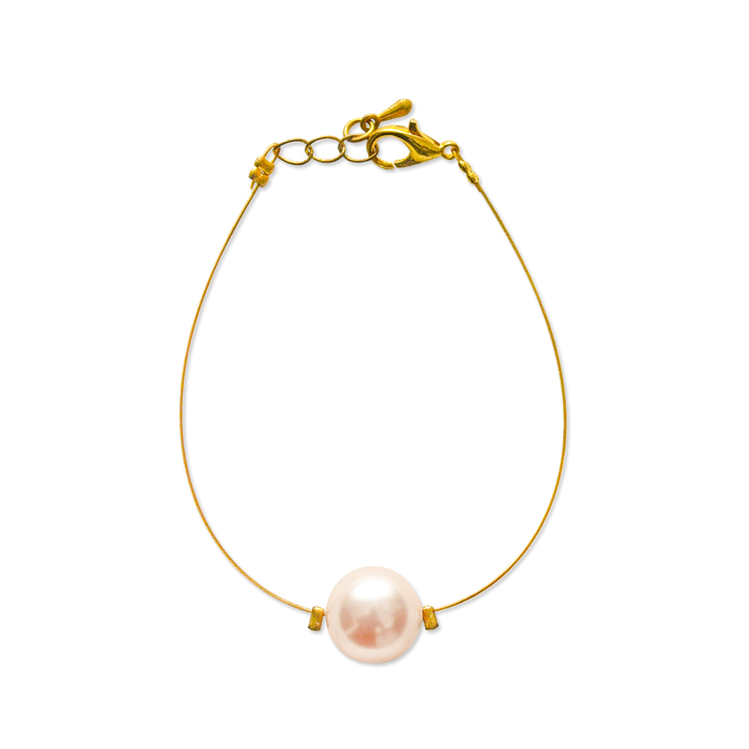 Single Pearl On Wire Bracelet Fancy