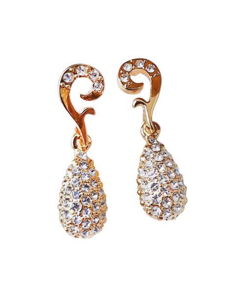 Spiral Stone Teardrop Earring