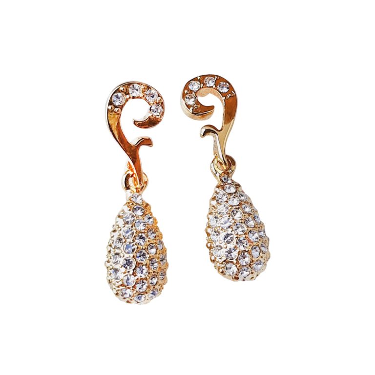 Spiral Stone Teardrop Earring