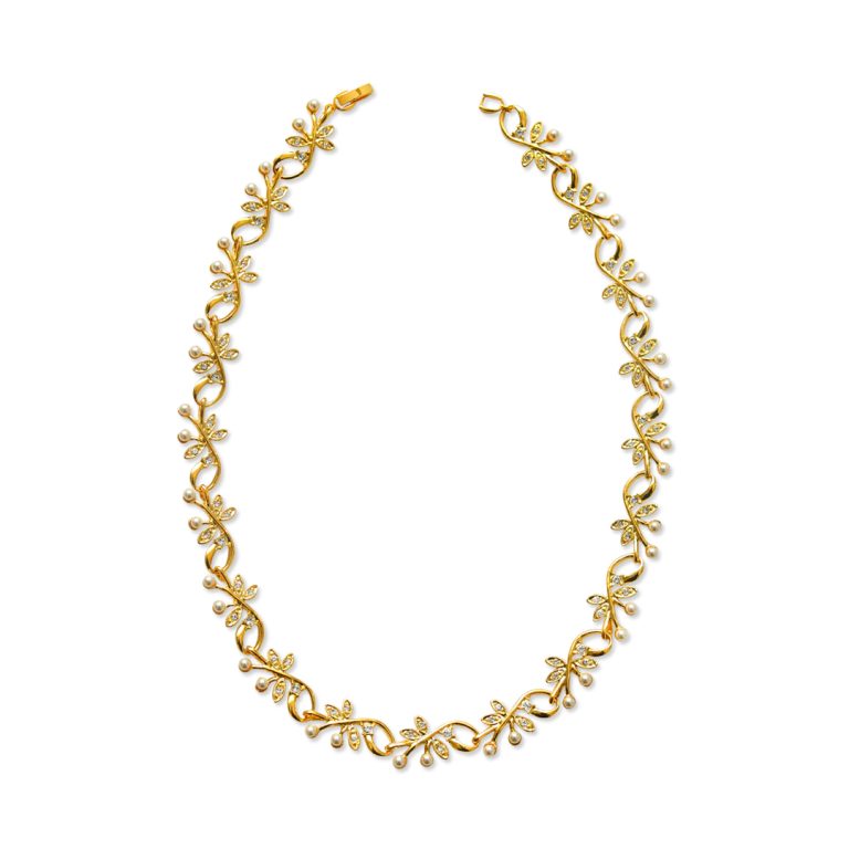 Dainty Pearl Leaf Necklace