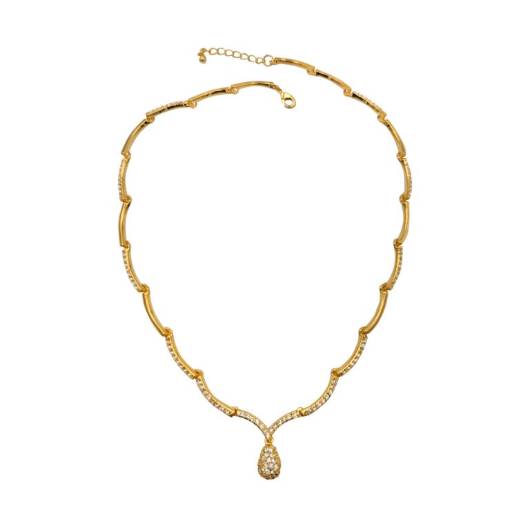 Simple Stone Teardrop Necklace