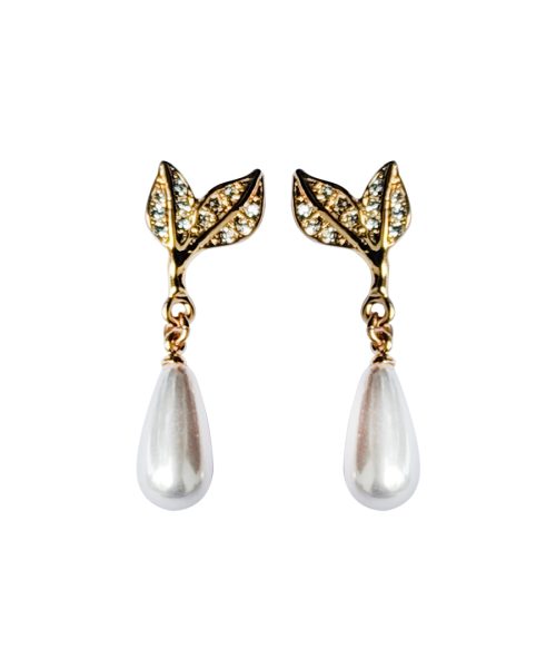 Simple Pearl Leaf Earring