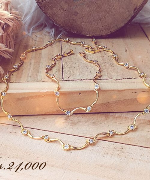 Simple Scallop Necklace Set (Gold / Tricolour)