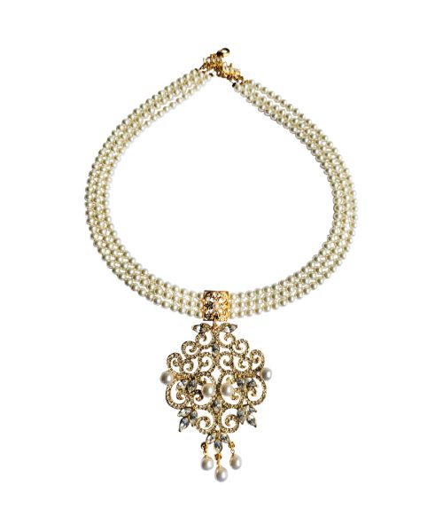 Pearl Choker With Vintage Pearl Pendant