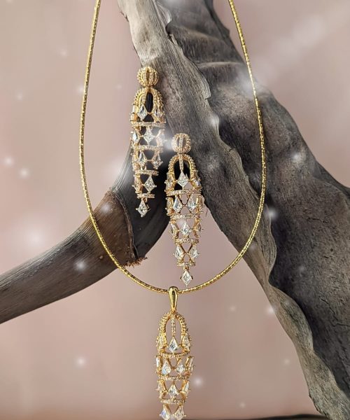 Vintage Chandelier Pendant Necklace Set