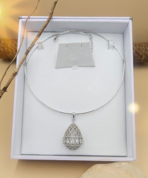 Diamond Fretwork Pendant Necklace