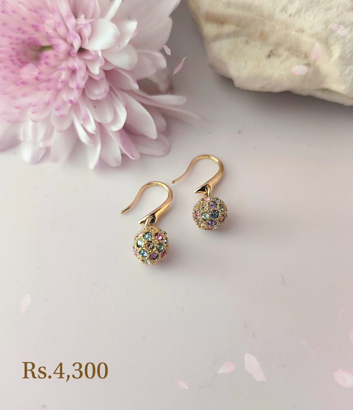 Stone Ball Drop Earring - Image 2