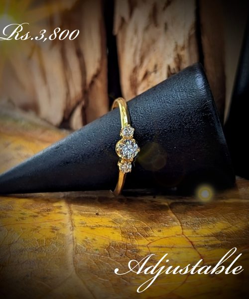 Three Stone Adjustable Ring