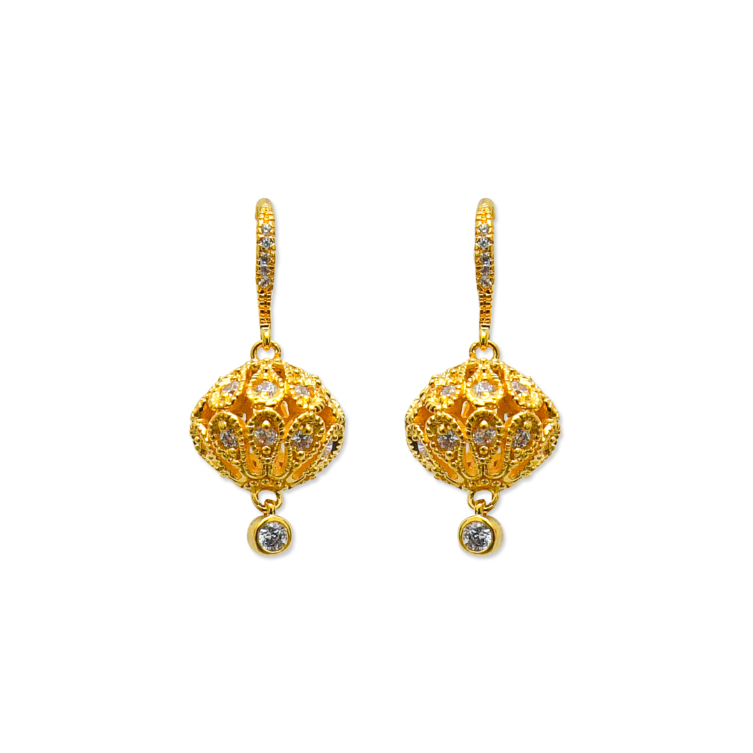 Filigree Stone Drop Earring