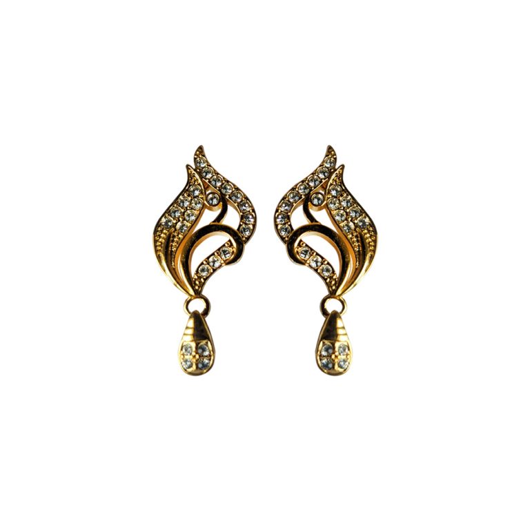 Wavy Stone Teardrop Hanging Earring