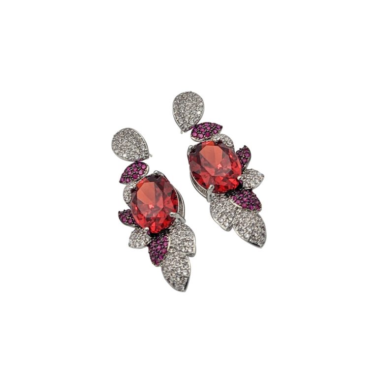 Viva Magenta & Purple Stone Mixed Earring