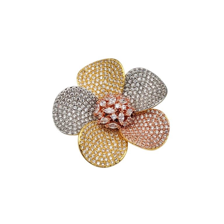 Tricolour Blooming Flower Pendant