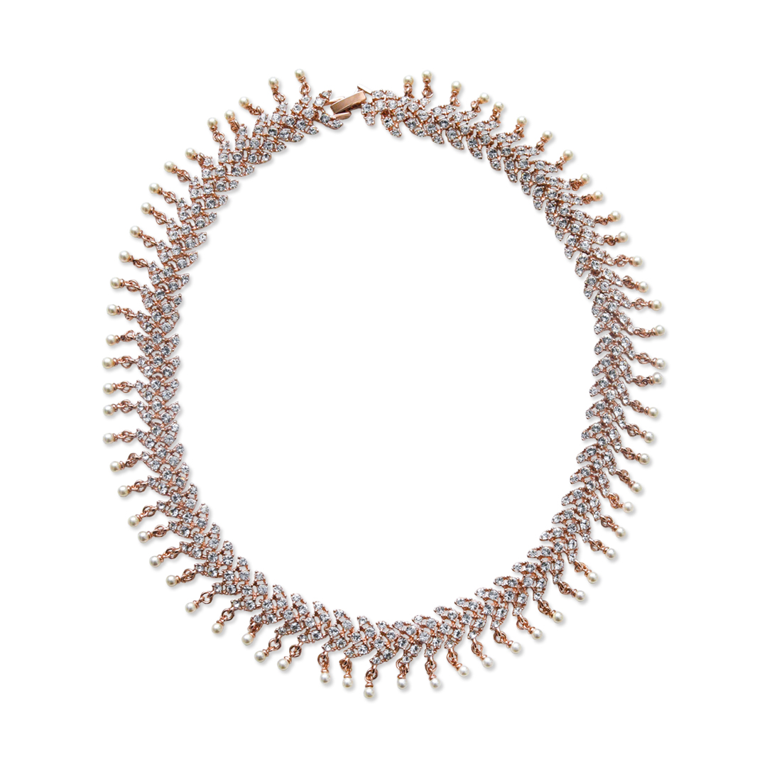 Dangling Pearl Stone Choker Necklace (EN)