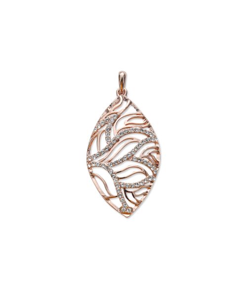 Stone Leaf Oval Pendant & Earring