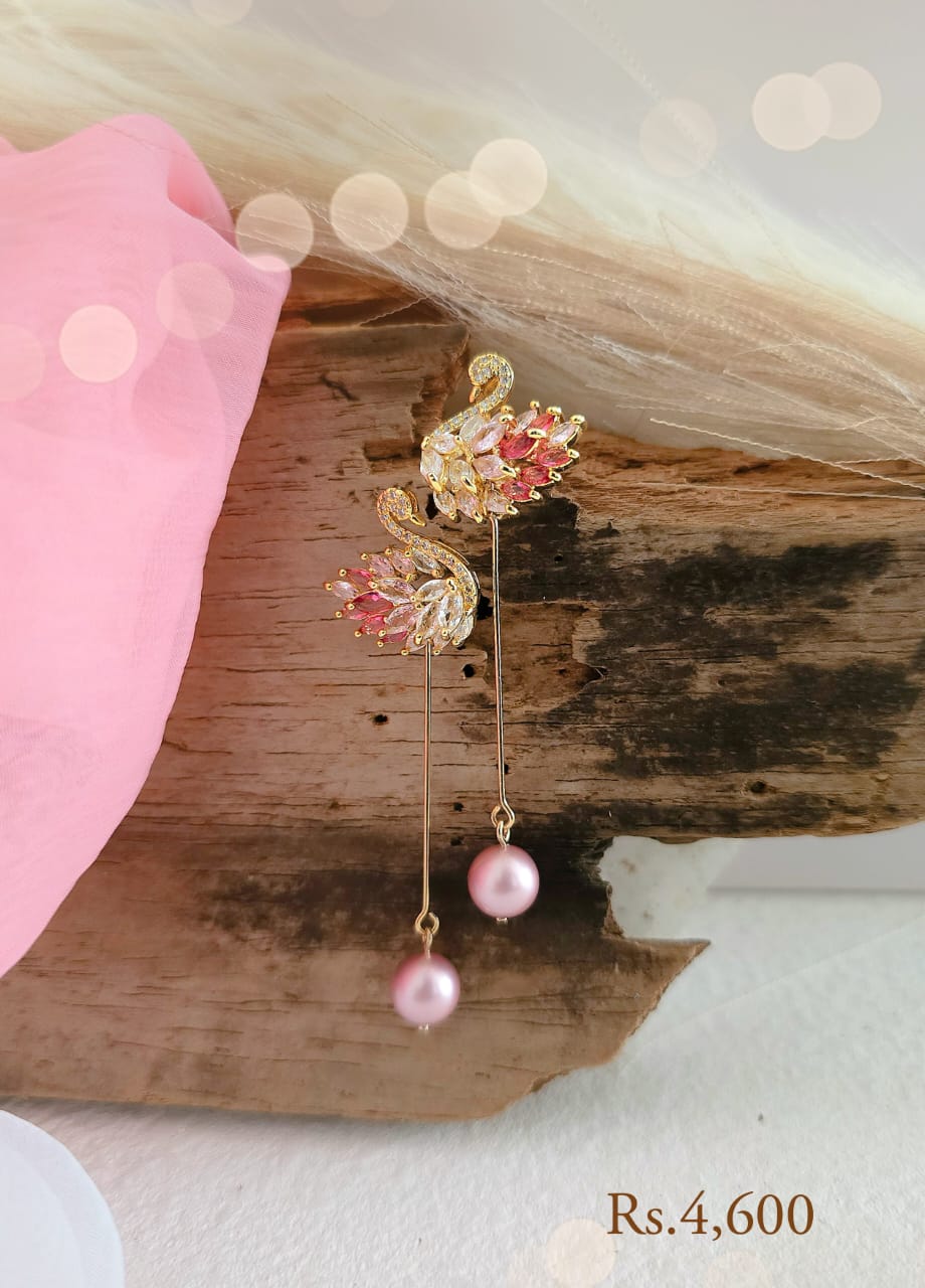 Swan Earring With Pearl Drop - Image 4