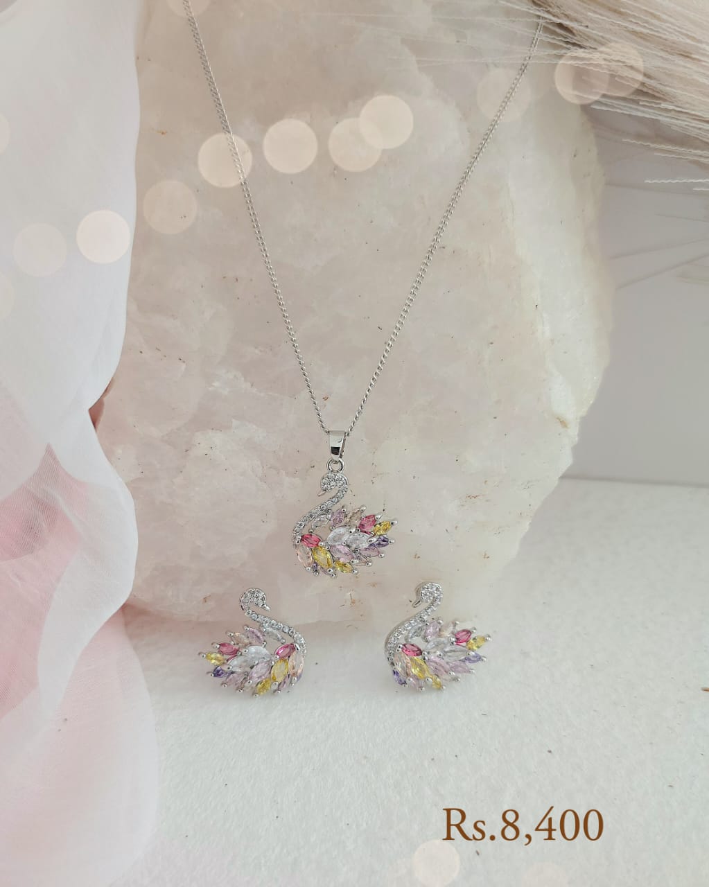 Swan Pendant Necklace Set - Image 20