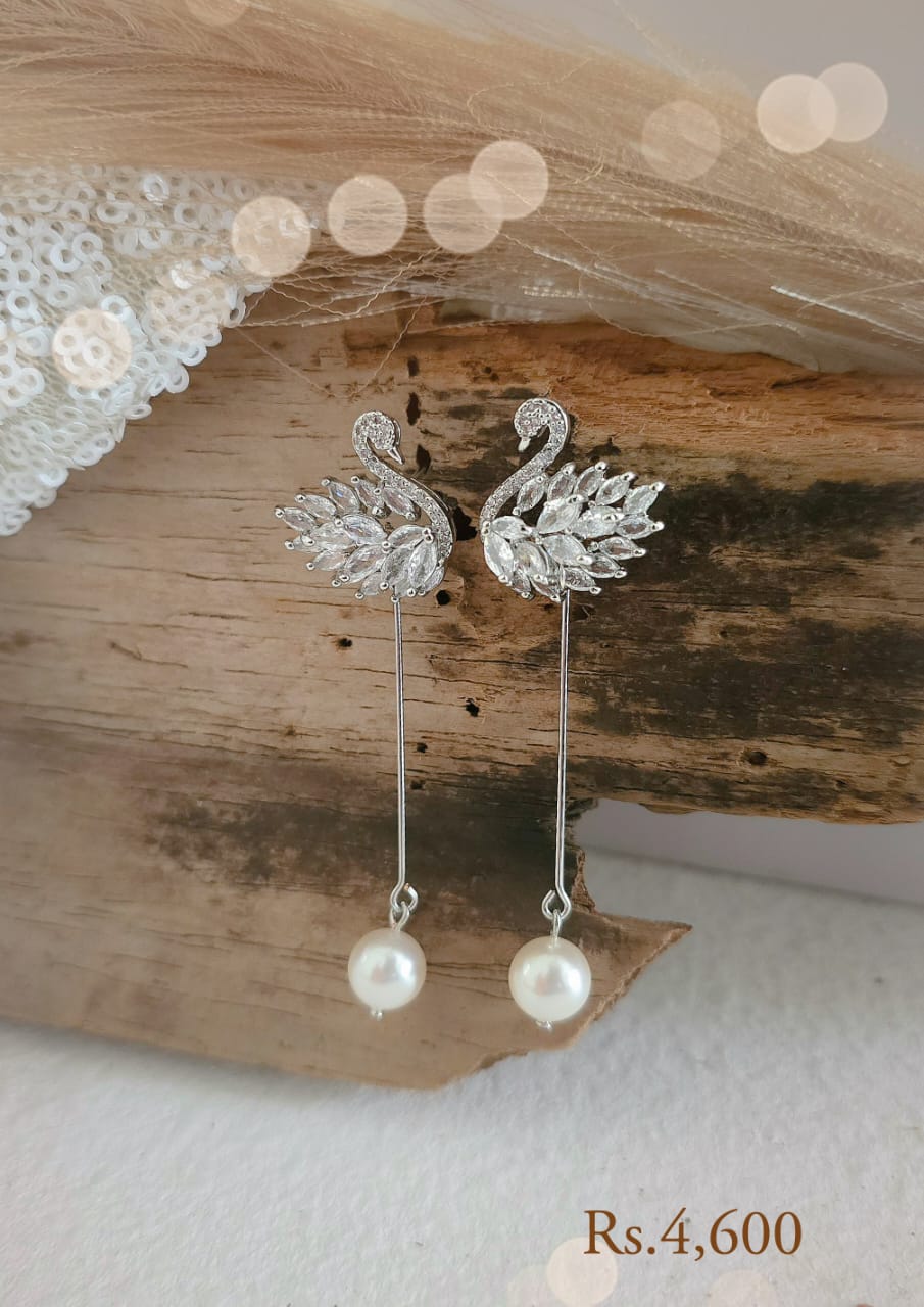 Swan Earring With Pearl Drop - Image 6