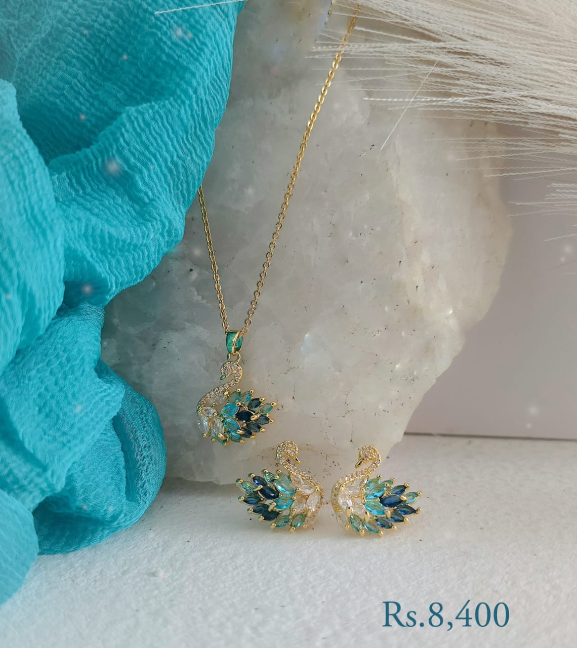 Swan Pendant Necklace Set - Image 37