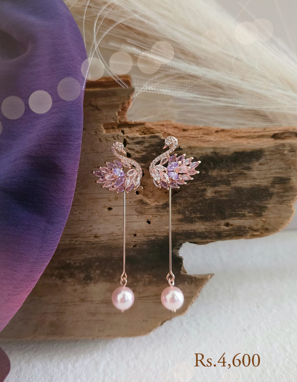 Swan Earring With Pearl Drop - Image 11