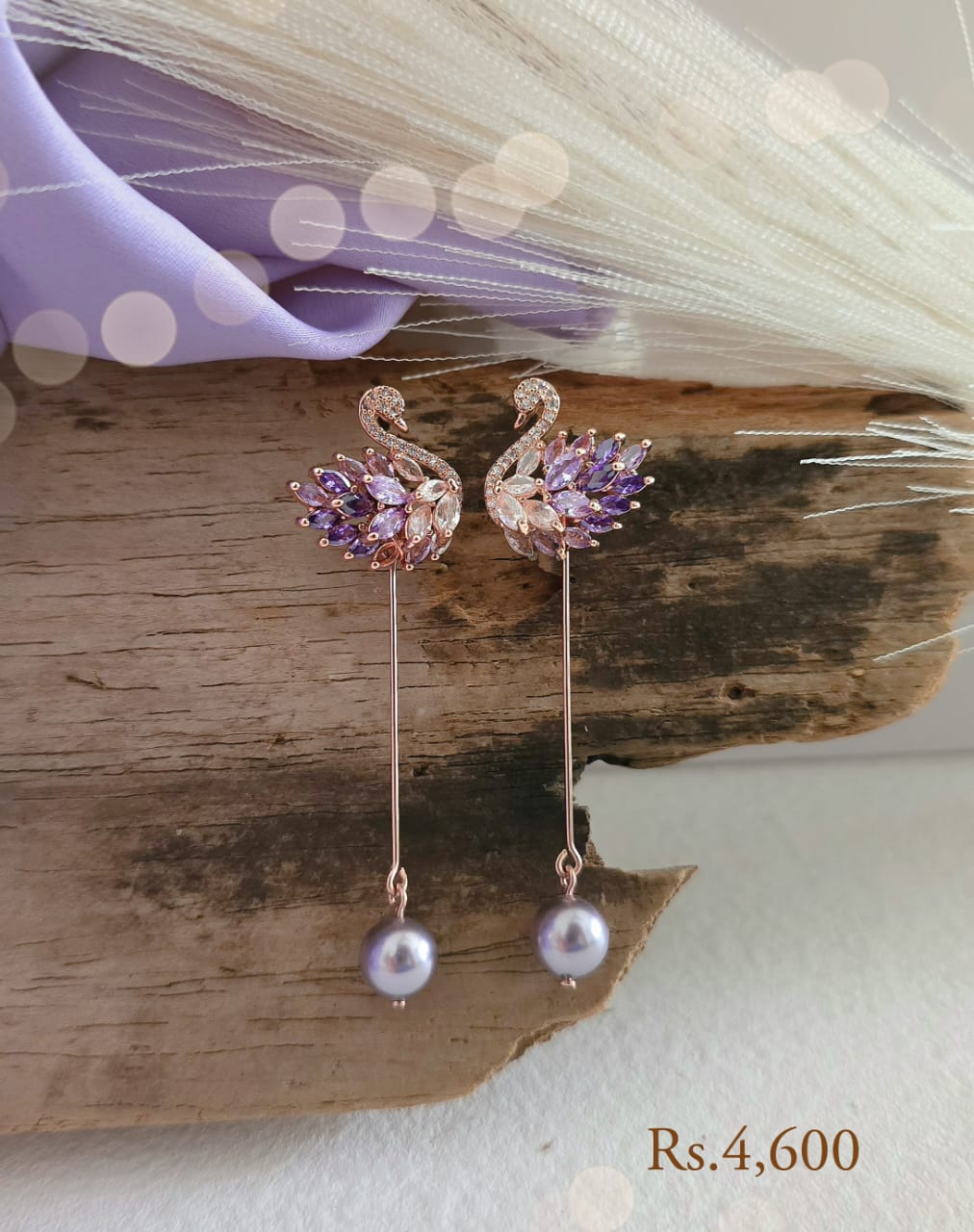 Swan Earring With Pearl Drop - Image 12