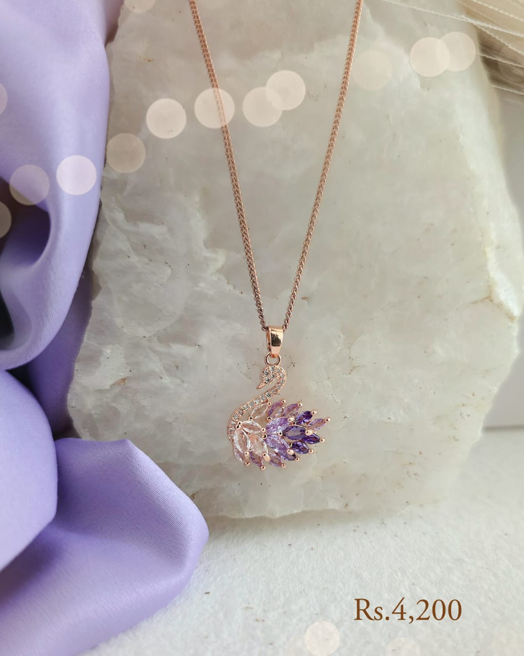 Swan Pendant Necklace Set - Image 49