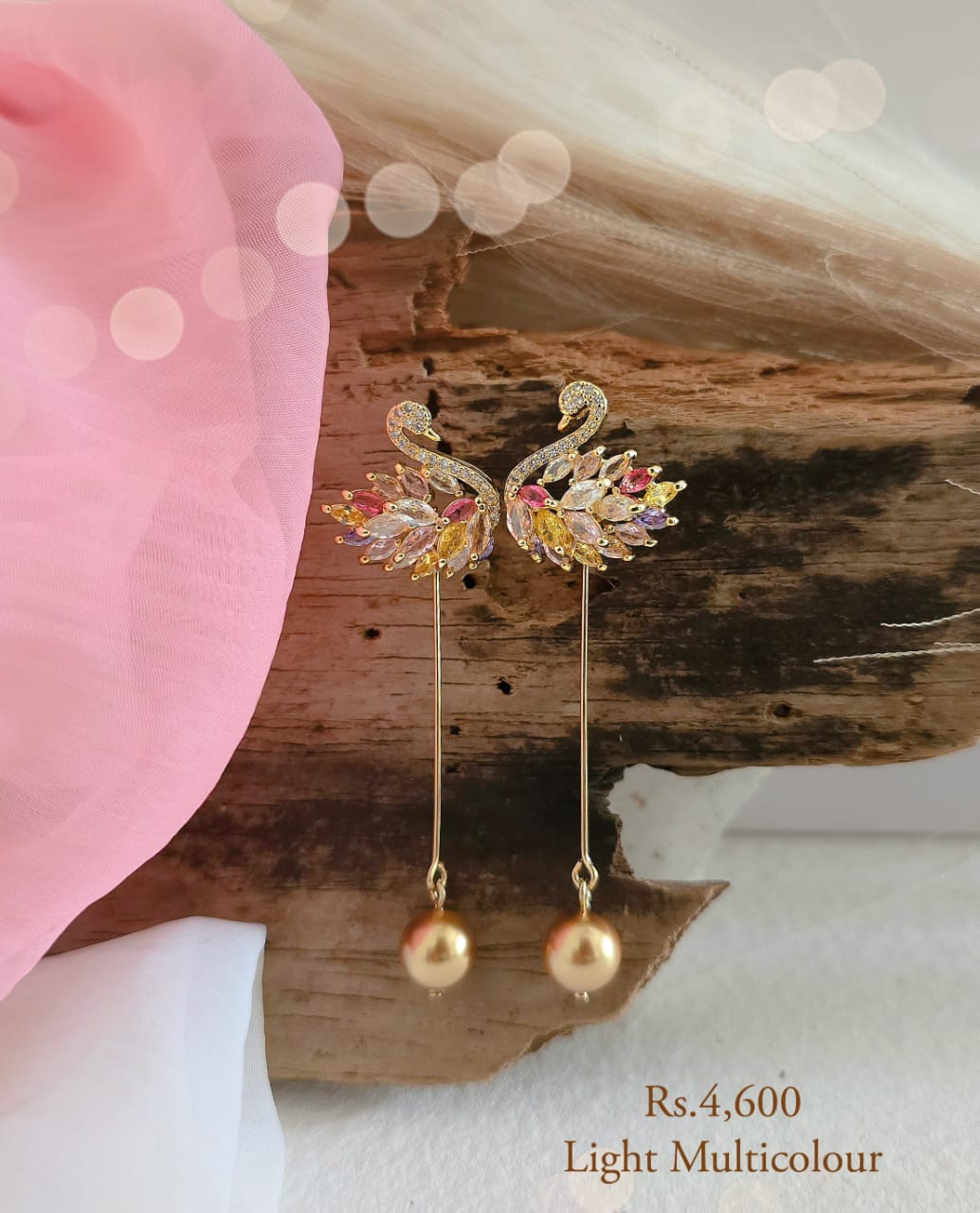 Swan Earring With Pearl Drop - Image 15