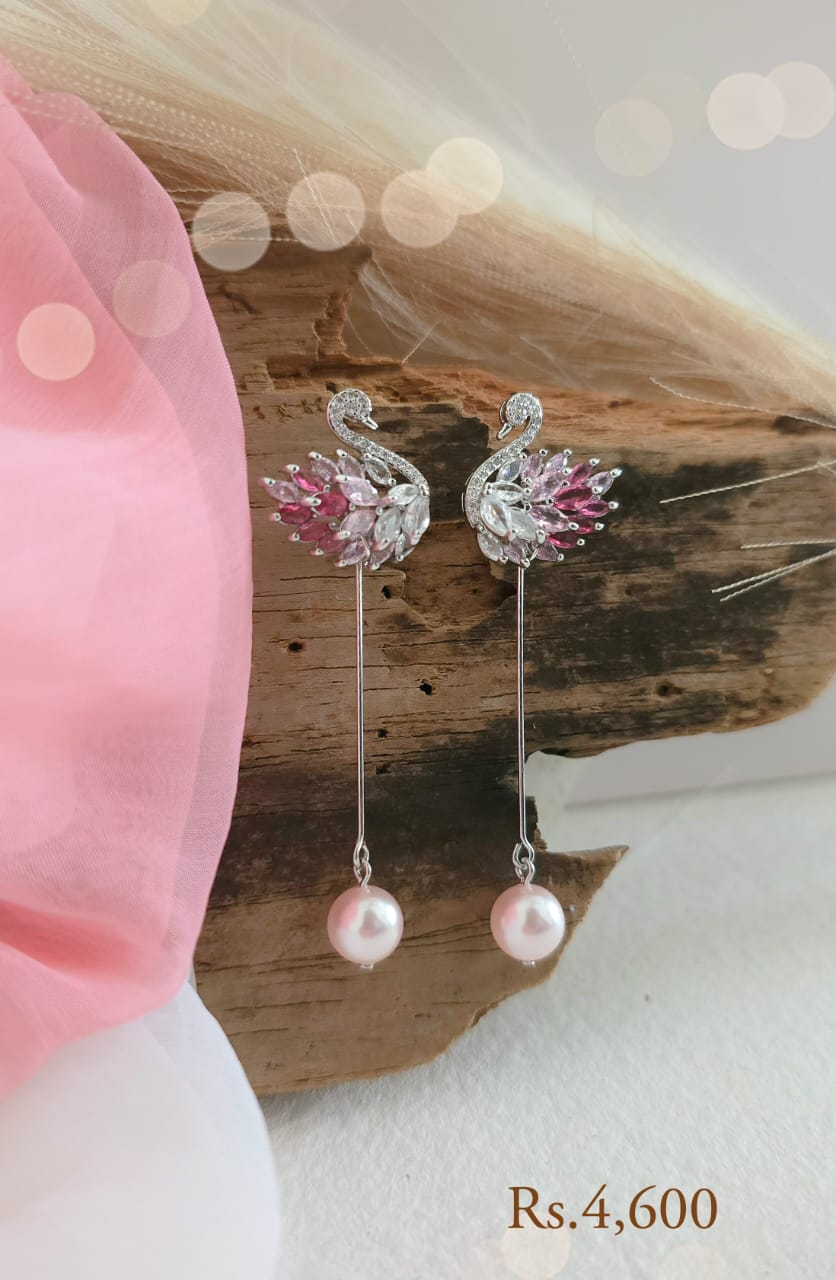 Swan Earring With Pearl Drop - Image 17