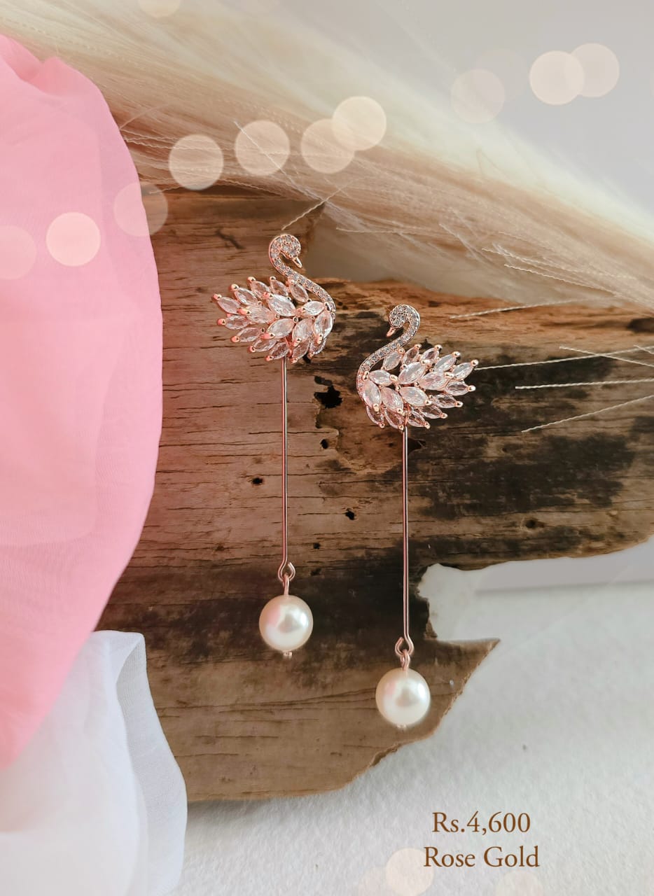 Swan Earring With Pearl Drop - Image 18