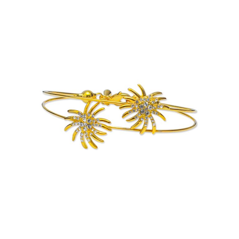 Half Open Flower Bangle With Lock