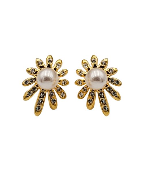 Starburst Flower Pearl Earring