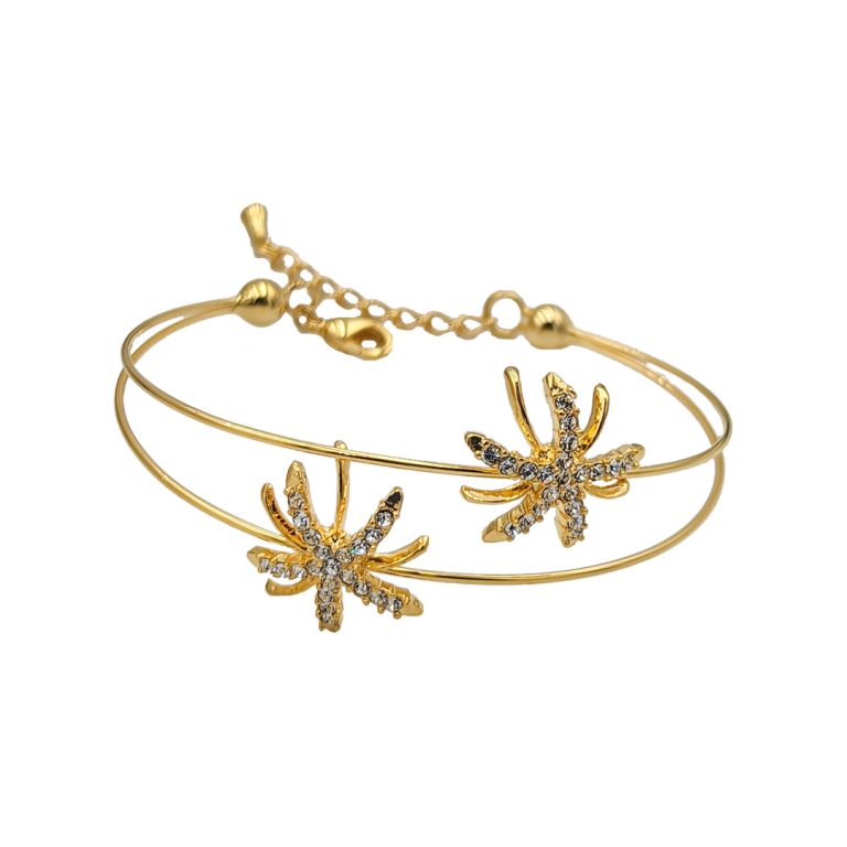 Half Open Flower Bangle With Lock (GN)