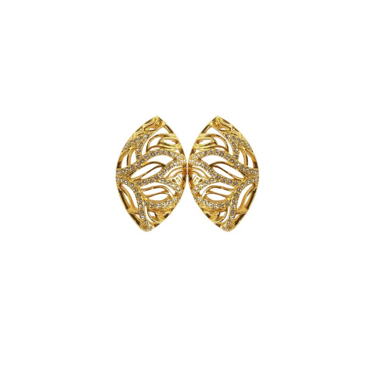 Stone Leaf Oval Shape Earring