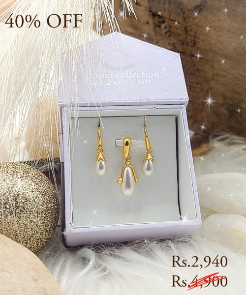 Pearl Teardrop Pendant Set - Offer