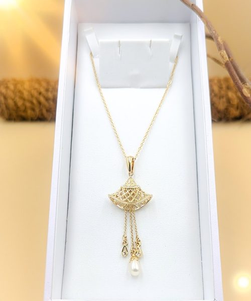 Drop Bell Tassel Pearl Pendant Necklace