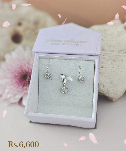 Small Ball Pendant & Hook Earrings Set
