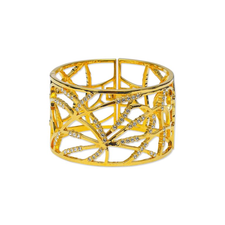 Stone & Metal Broad Bangle