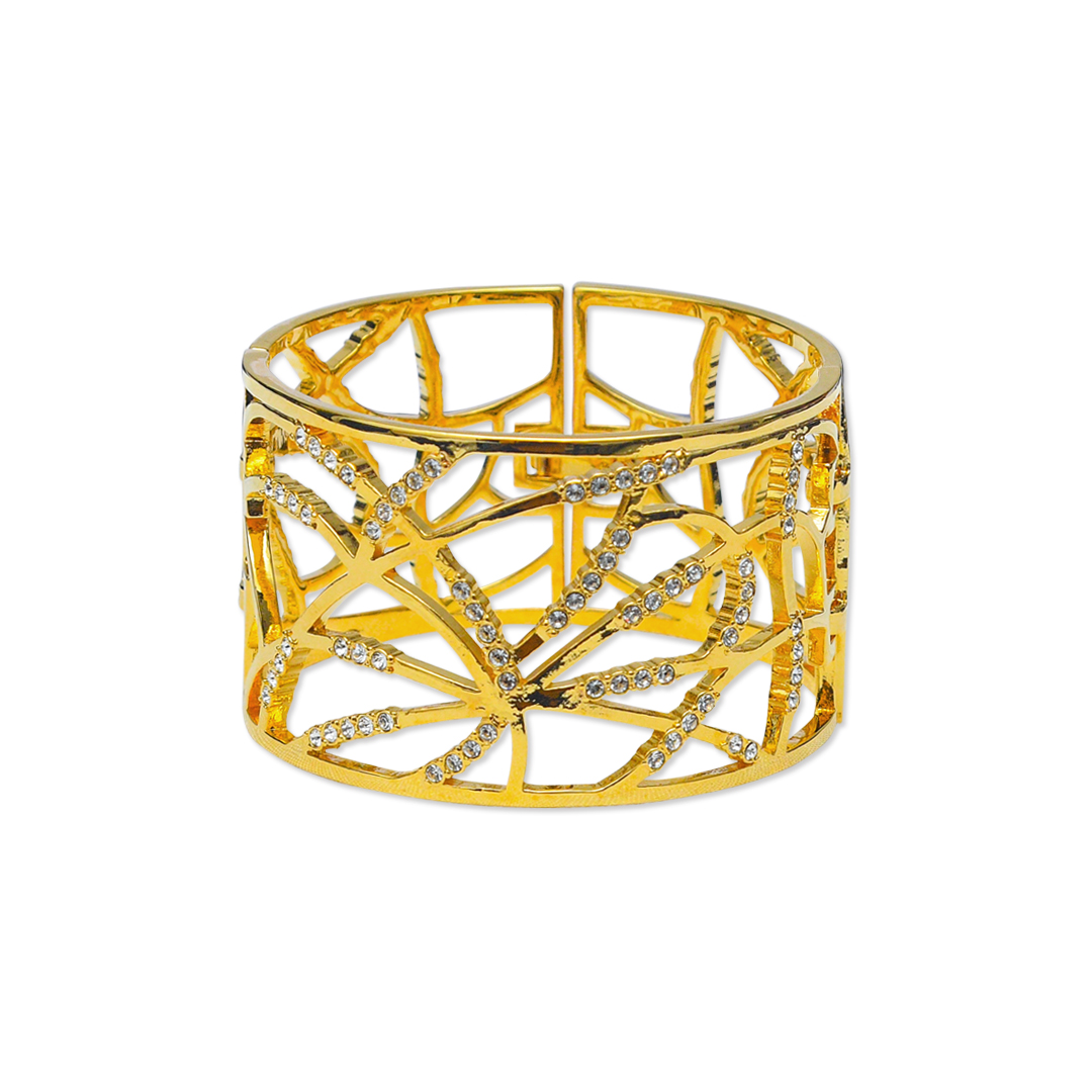 Stone & Metal Broad Bangle