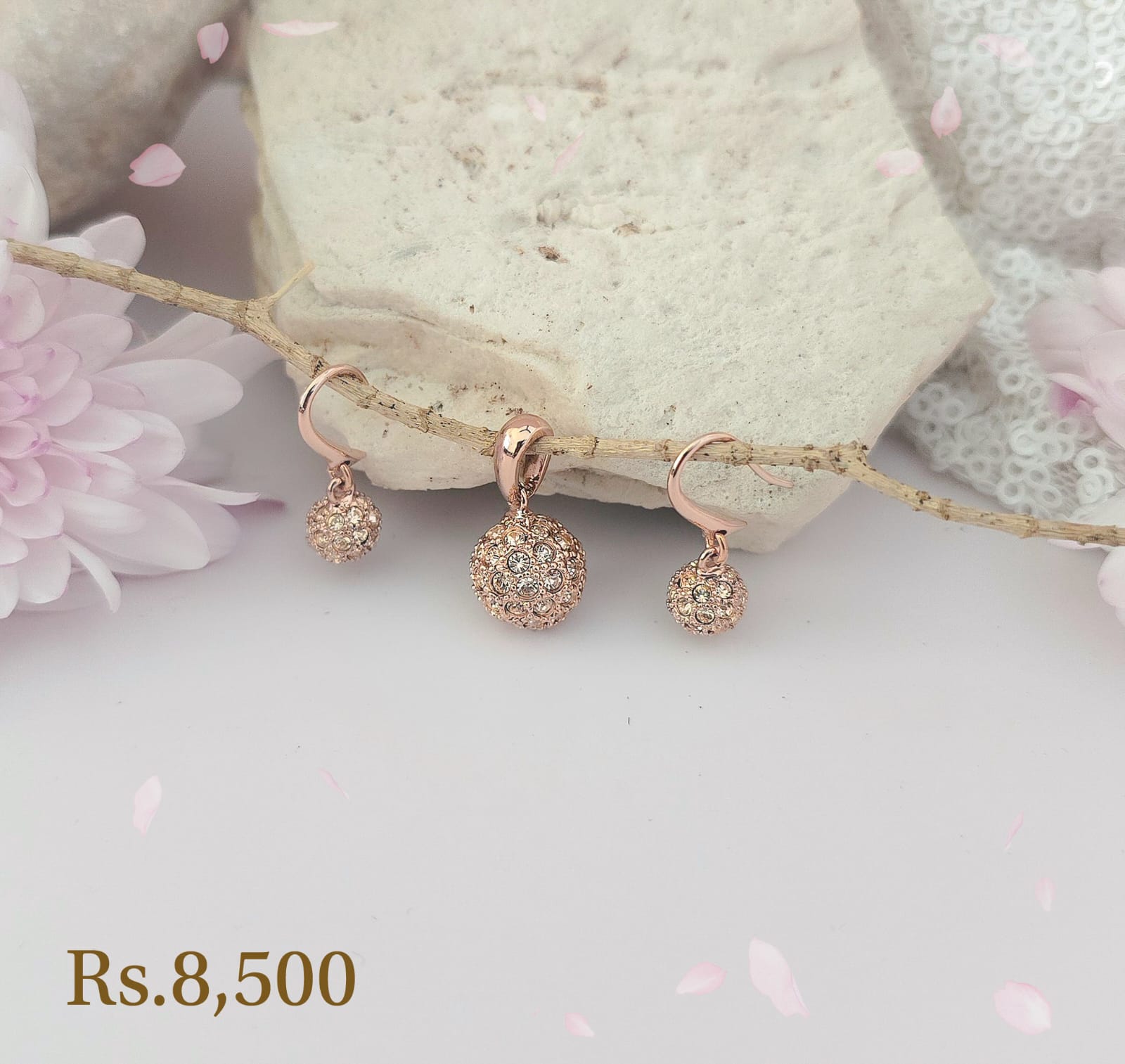 Ball Large Pendant & Hook Earring - Image 3