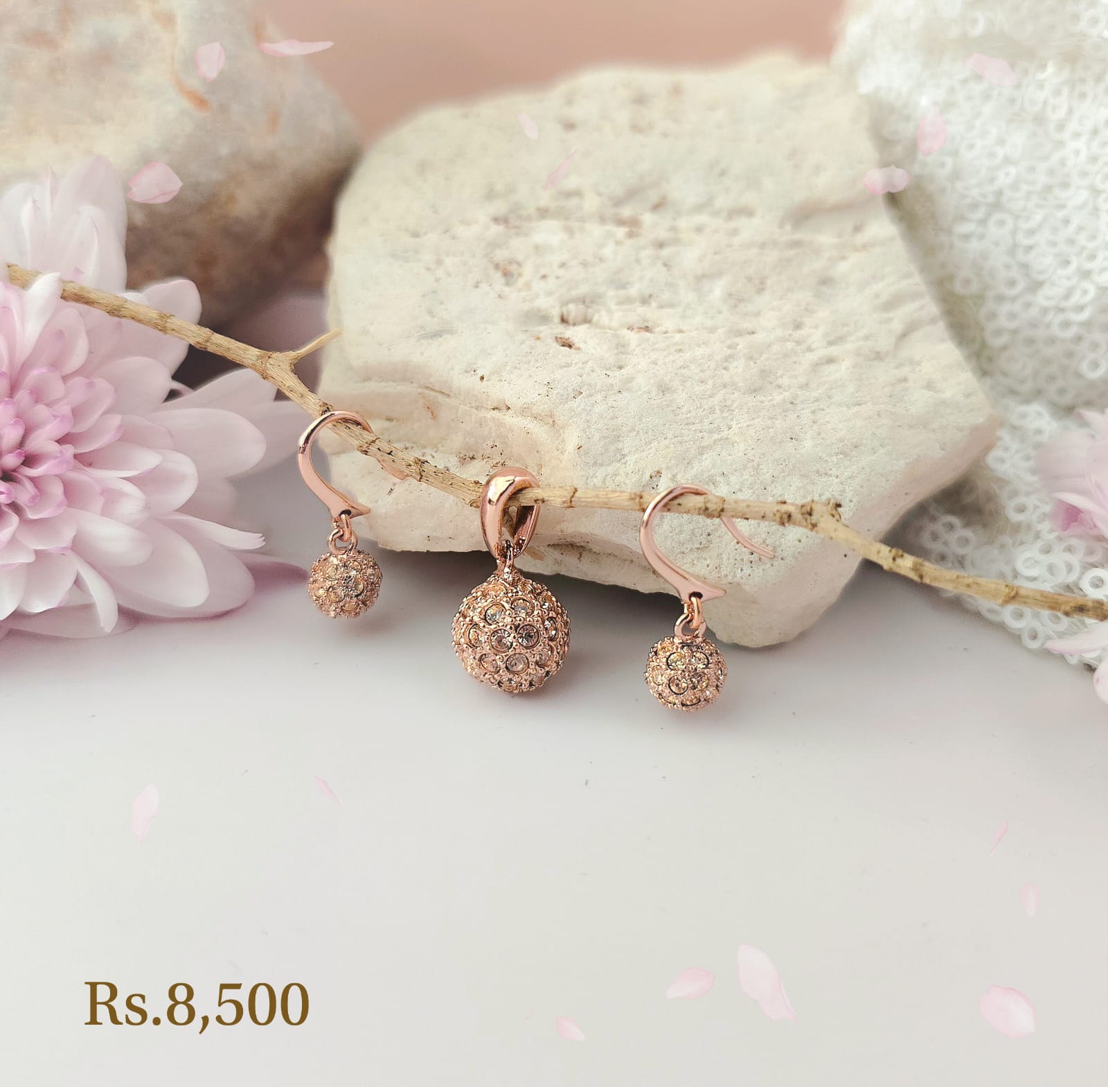 Ball Large Pendant & Hook Earring - Image 4