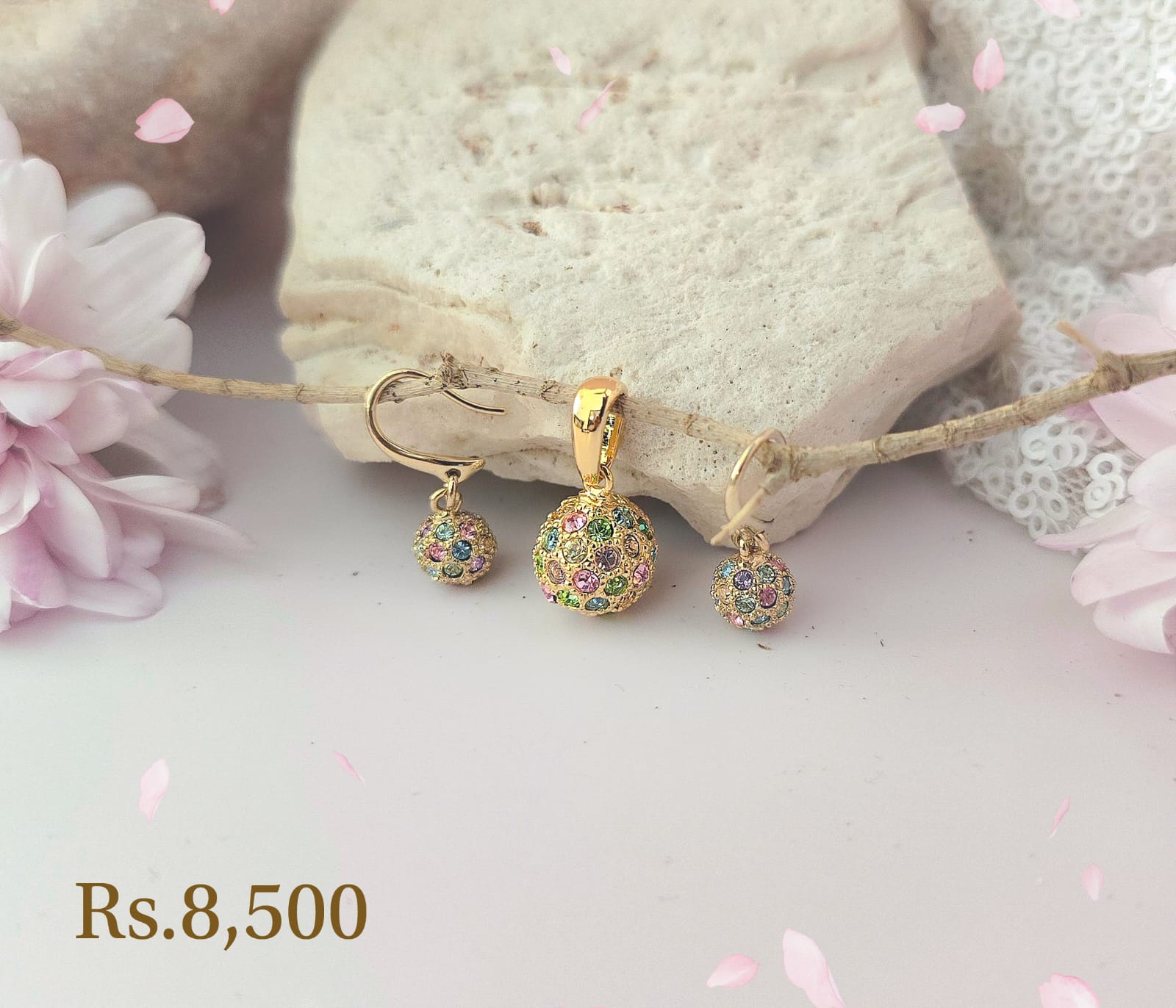 Ball Large Pendant & Hook Earring - Image 5