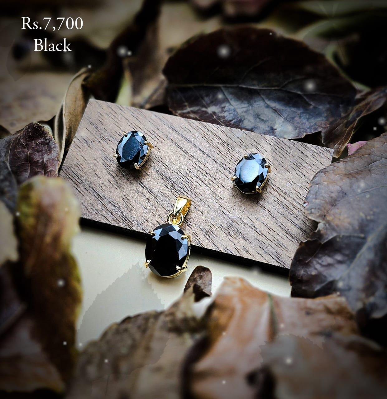 Coloured Stone pendant & Earring Set - Image 4