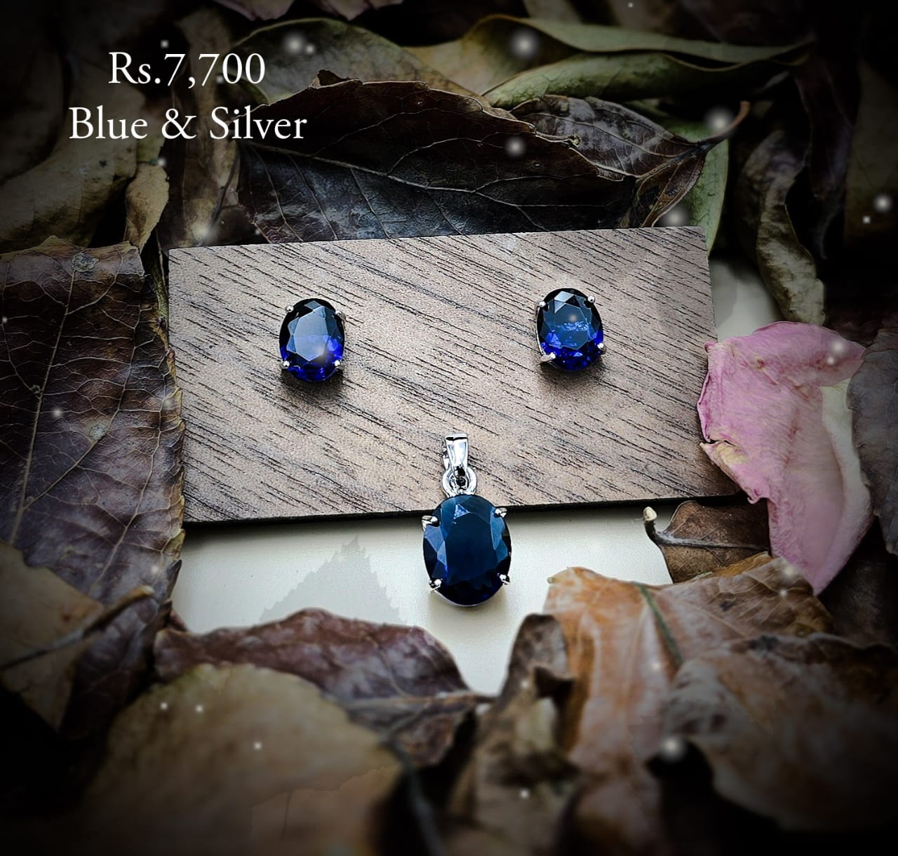 Coloured Stone pendant & Earring Set - Image 8