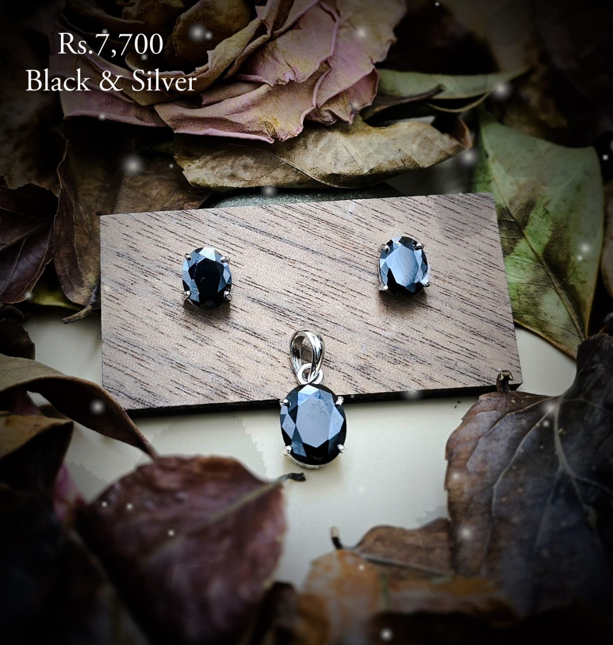 Coloured Stone pendant & Earring Set - Image 10